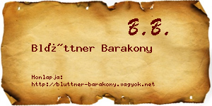 Blüttner Barakony névjegykártya